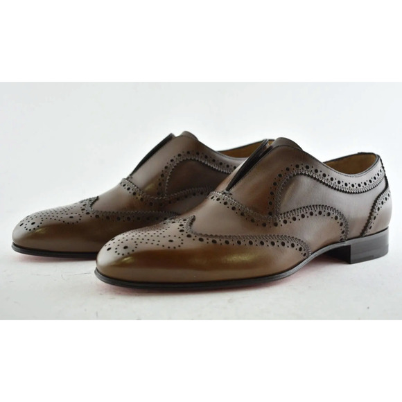 Christian Louboutin Mens Platerboy Flat Havane Brown Leather Dress Loafer 40 7 main image 11